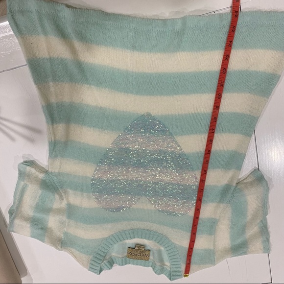 Wildfox White Label Bridgette Sequin Heart Striped Sweater Sz Xs Valentine's Day - Picture 8 of 11